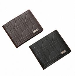 new men's wallet fi soft leather short wallet arge capacity multi card holder bag coin purse 49tU#