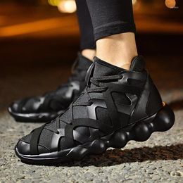 Casual Shoes Ins Fire Han Edition Of Red Tide Sneakers Men Running All Black Men's 45-47 Large Size Leisure