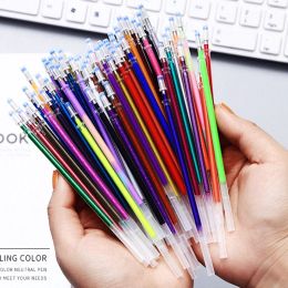 Gel Pen Refills Set 12/100 Colours Glitter Metallic Pastel Highlighter Colour Ink Refills for Adult Painting Drawing Art Markers