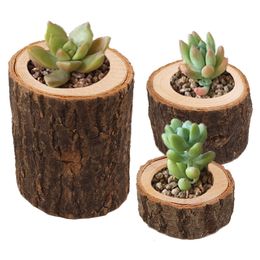 Wooden Pillar Design Tealight Candle Holder Stand Candlestick or Succulent flowerpot for Rustic Wedding Holiday Decoration