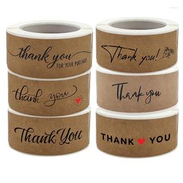 Gift Wrap 120 Pcs/Pack Thank You Kraft Paper Stickers Scrapbooking Rectangle Labels Adhesive Tape Handmade For Your Order