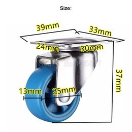 4PCS Small lightweight casters,size 1inch/25mm,PA nylon,super mute wheels,bear 20kg/pcs,for bookcase drawer flower racks JF1569