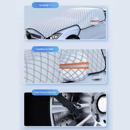 Universal 7-layer Thick Car Snow Cover Large Protector Hood Cover Car Sunshade Windshield Snowproof Anti-f K0q7