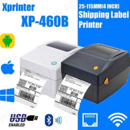 Printers Xprinter 460B Label Barcode Printer Thermal Receipt Printer Bar Code Printer 20100mm USB Bluetooth For UPS DHL Bar Code Maker