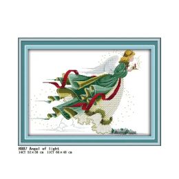 Fairy Series Printed Cross Stitch Kit 11CT Stamped 14CT Counted Canvas Fabric Needle and Thread Embroidery DIY Sewing Set Gifts