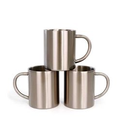 Mugs Sublimation Blank Double Wall Stainless Steel Coffee Mug 300ml Cup Travel Tumbler Coffee Jug Milk Tea Cups 240410