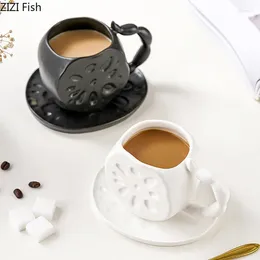 Mugs Lotus Root Shaped Mug Creative Ceramic Modern Afternoon Tea Latte Coffee Cup Office Water Household Drinking Utensils