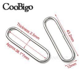 10pcs Metal Belt Loop Oval Rings Non-welded O-Ring D Ring for Backpack Bag Watch Strap Dog Collar Leather Webbing Accessories