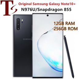 Refurbished Original Samsung Galaxy Note 10+ Note 10 Plus 5G N976U 256/512GB ROM 12GB RAM Octa Core 6.8" Snapdragon 855 Original Android Cell Phone UPS shipping