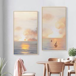 Sunset Landscape Abstract Canvas Painting Home Decor Posters and Prints Seascape Wall Art Nordic Living Room Decorative Pictures