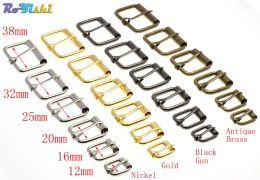 50 Pcs/Pack Metal Wire Formed Half Single Roller Belt Buckles for Hand Bag Shoe Strap Rectangle Ring Leather Craft Repair DIY