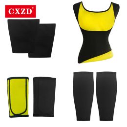 CXZD Shapewear Neoprene Sweat Sauna Shapers Vest Sleeves Thigh Calf Women Shaper Leg Trainer Modeling Slimming Trimmer Arms