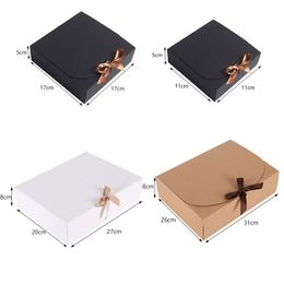 10pcs DIY Kraft Paper Gift Packaging Box Christmas Halloween Candy Chocolate Boxes Mooncake Case Wedding Event Party Favour Decor