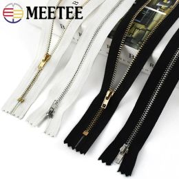 10Pcs 8-30cm(3.14-11.81inch) 3# Metal Zipper Close End Auto Lock Decorative Zip Bag Jeans Pants Placket Zips Sewing Accessories