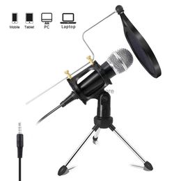 Microphones Lefon portable microphone recording condenser mobile phone for computer PC karaoke stand Android 3.5mm plugQ