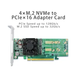 Cards PCIe 3.0 X16 to Quad M.2 NVMe SSD Swtich Adapter Card for ServersPE31624IL