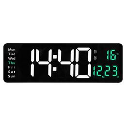 1/2PCS Large Digital Wall Clock Temp Date Week Display Remote Control Power Off Memory Table Clock Wall-mounted Dual Alarms LED