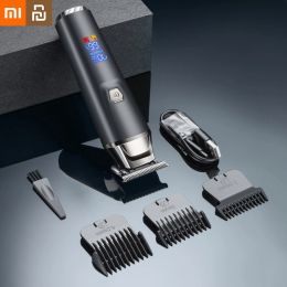 Clippers Xiaomi Youpin Hair Clipper Professional Electric Hair Trimmer Digital Display Barber Salon Cutter Machine Beard Shavers Razors