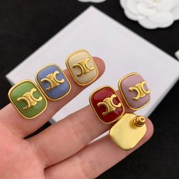 New fashion designer earrings 18kgold Multicolor stud cute Earrings women Earring ear rings Fashion Luxury brand jewelry gift