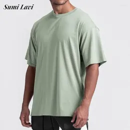 Men's T Shirts Breathable Sports Fitness Mens Solid Color Simple Loose Short Sleeve Tee Summer Casual O Neck Pullover Men Clothing
