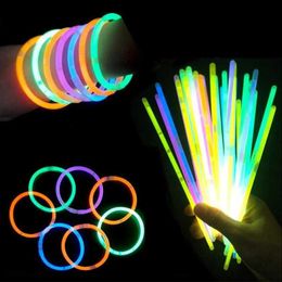 Led Rave Toy 10 Pcs Glow Sticks Colourful Light Stick Party Fluorescent DIY Necklace Bracelet Neon Event Wedding Concert Halloween Decoration 240410