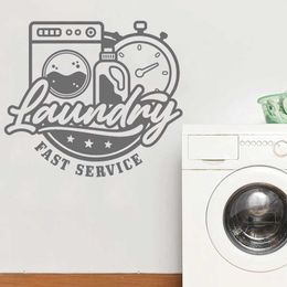 Laundry Vinyl Wall Decals Quick Service Laundry Dry Cleaners Window Glass Miscellaneous Home Laundry Restroom Decor Wall Decals