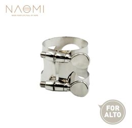 NAOMI Alto Sax Mouthpiece Ligature Metal Ligature For Alto Saxophone Mouthpiece W Double Screws Woodwind Parts9654472