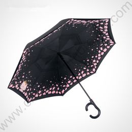 115cm 2-3persons C-Hook self-defense Windproof Reverse hands-free car umbrella enlarge double Layers Inverted standing parasol