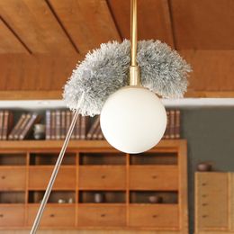 Feather Duster,Microfiber Duster Dusting Brush with Extendable Pole Washable Duster Head for Interior Roof,Ceiling Fan