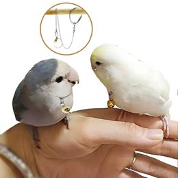 Small Pet Bird Necklace With Bell Parrot Leash Birds Neck Ring Cockatiels Budgie Flying Training Rope Bird Accessoires Oiseaux