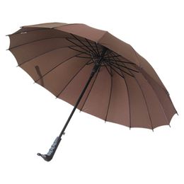 JPZYLFKZL16k Hot sell long handle outdoor straight umbrella large golf umbrellas two or three people compact umbrellas parasol