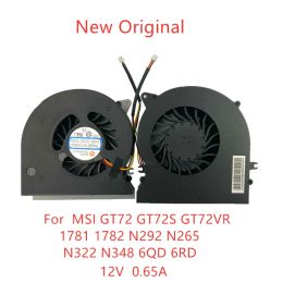 Pads New Original Laptop CPU GPU Cooling Fan For MSI GT72 GT72S GT72VR 1781 1782 N292 N265 N322 N348 6QD 6RD Fan 12V 0.65A