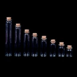 Hot Sale 30Pcs 0.5mL 1mL 5mL 6mL 20mL 30mL Mini Small Tiny Clear Cork Stopper Glass Bottles Vials Wholesale Grocery Dropshipping