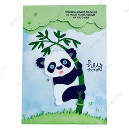 Cute Climbing Panda Hot New Metal Cutting Dies Stencils for Making Scrapbooking Album Festival Birthday Card Embossing Cut Dies