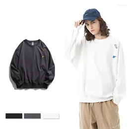 Men's Hoodies Spring Round Neck Pullover Sweater Street Tide Solid Color Couples Casual Versatile Loose Men Clothing