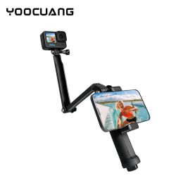 Monopods Foldable 3 Way Grip Waterproof Monopod Selfie Stick For Gopro hero 11 10 9 8 7 Insta360 DJI Yi Action camera Tripod Accessories