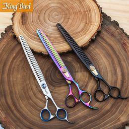 Professional pet dog grooming scissors Dog thinning shears 8 INCH 8.5 INCH Bright silver Rainbow Black Kingbird NEW