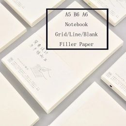 Notebooks Fromthenon A5A6B6 Diary Refill Filler Paper for Midori Personal Notebook Line Blank Grid Dotted Paper Planner Writing Stationery