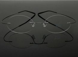Selling Steve Jobs Star Style Ultralight Memory Titanium Spectacle Frames Rimless Round Myopia Eyeglasses Optical Glasses Fra8231174