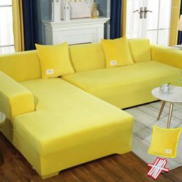 Chair Covers Thicken Plush Sofa L Shape Corner For Living Room Elastic Cover Velvet Couch 1/2/3/4 Seater