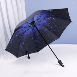Umbrellas Foldable Inner Printed Black Small Umbrella Sunny And Rainy Dual-purpose Anti-ultraviolet Umbrella.