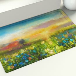 Watercolour Painting Floor Mat Sunflower Area Rugs Large Home Living Room Bedroom Carpet Print Rural Life Decoration