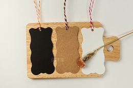 50pcs/lot 3colors white black Kraft paper blank Hang tag Retro Gift Hang tag 5x10cm