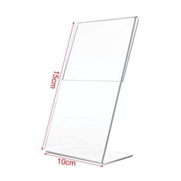 5pcs Acrylic Transparent Card Holder Stand Desk Sign Card 1.3mm A6 Display Label Holders Price Frame Stand Label Paper Hold H8q1