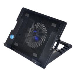 Pads Black Slim Base Support Fan for Laptop Cooler Notebook Dual USB Air Extracting Cooling Fan Support Adjustment for Laptop 17 inch