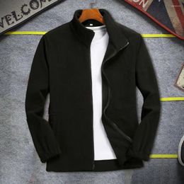 Men's Jackets Men Winter Coat Thickened Soft Warm Solid Color Stand Collar Neck Protection Zipper Closure Long Sleeve Cold Resistant Jacke