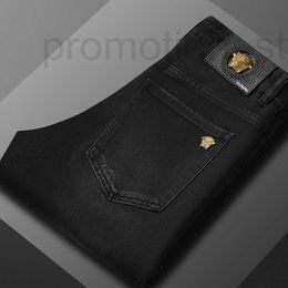 Men's Jeans designer Medusa Autumn New Korean Elastic Slim Fit Feet High Quality European Black FUUA