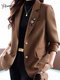 Women's Suits French Style Fashion Office Blazers Elegant Women Jackets Formal Wear Work Clothes Single Breasted 2024 Slim