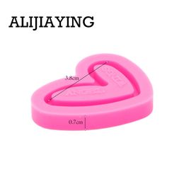 DY0417 Glossy Slanted Heart Keychain Mould Silicone Resin Mold for Epoxy Jewelry DIY Crafts Bracelet