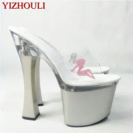 Dance Shoes Sexy And Shiny 18CM Peeptoe Slippers High Heels Pole Dancing Model Banquet